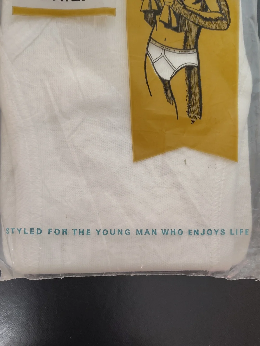 1968 VTG Jockey Life Lo Rise Slim Guy Men Brief WHITE -100% Cotton -Size 34 NOS